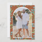 Eukalyptus Foto Terracotta Wedding Save The Date (Rückseite)