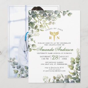 Eukalyptus-FOTO Wasserfarbe Abschluss Einladung