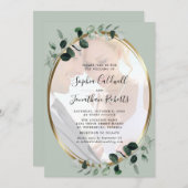 Eukalyptus Foto Website UAWG Sage Wedding Einladung (Vorne/Hinten)