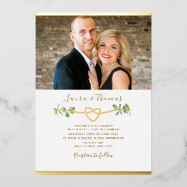 Eukalyptus-Foto Wedding Gold Folieneinladung
