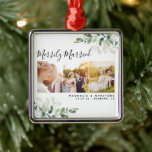 Eukalyptus-Foto Wedding Newlyweds Keepake Ornament Aus Metall<br><div class="desc">Modernes Foto</div>