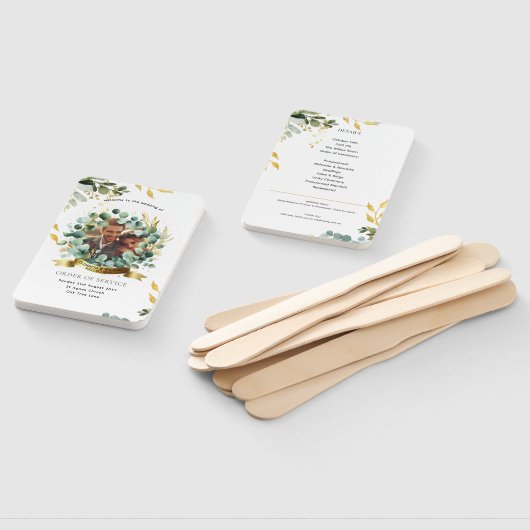 Eukalyptus FOTO Wedding Program Greenery PAPER Fächer (Non-assembled)