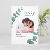 Eukalyptus-Foto Weihnachtskarte Feiertagskarte (Stehend Vorderseite)