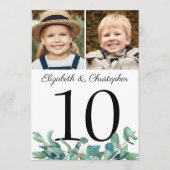 Eukalyptus-Fotos Hochzeitssymbol für Tischnummer (Vorderseite)