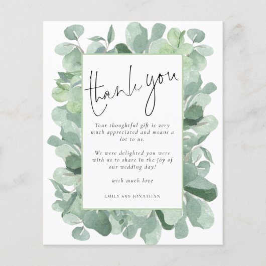 Eukalyptus Frame Foto Hochzeit Vielen Dank (Vorderseite)