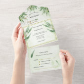 Eukalyptus Frame Green Gold Foliage All In One Einladung (Abreißen)