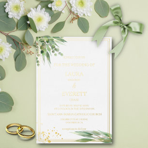 Eukalyptus Frame Green Gold Foliage Folieneinladung