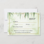 Eukalyptus Frame Green Gold Foliage RSVP Karte (Vorderseite)