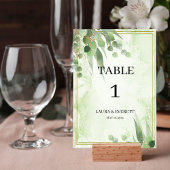 Eukalyptus Frame Green Gold Foliage Tischnummer