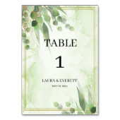 Eukalyptus Frame Green Gold Foliage Tischnummer (Vorderseite)