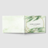 Eukalyptus Frame Green Gold Foliage Wedding Gästebuch (Voll)