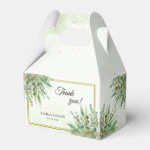 Eukalyptus Frame Green Gold Foliage Wedding Geschenkschachtel (Vorderseite)