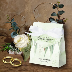 Eukalyptus Frame Green Gold Foliage Wedding Geschenkschachtel