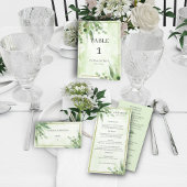 Eukalyptus Frame Green Gold Foliage Wedding Menükarte