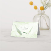 Eukalyptus Frame Green Gold Foliage Wedding Platzkarte (Rückseite)