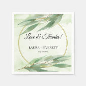 Eukalyptus Frame Green Gold Foliage Wedding Serviette (Vorderseite)