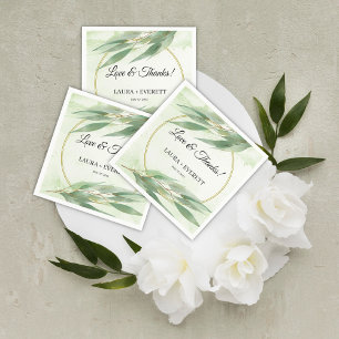 Eukalyptus Frame Green Gold Foliage Wedding Serviette
