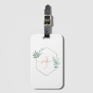 Eukalyptus-Frame-Monogramm Gepäckanhänger
