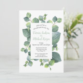 Eukalyptus Frame Probe Abendessen Einladung (Stehend Vorderseite)