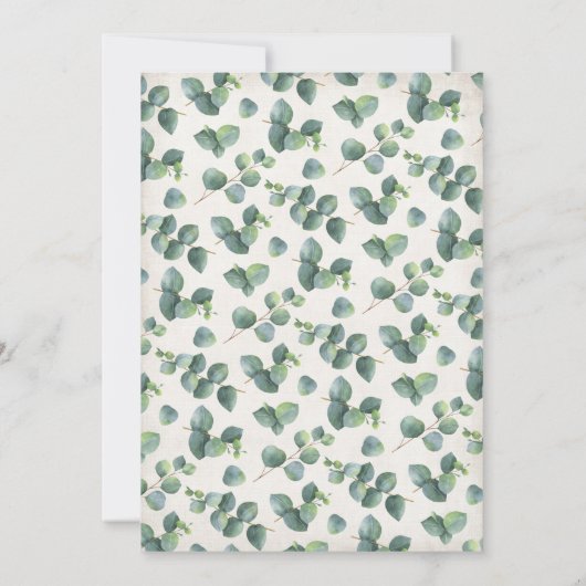 Eukalyptus Frame Probe Abendessen Einladung (Rückseite)