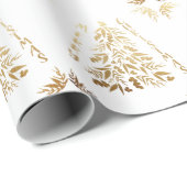 Eukalyptus Frohe Weihnachtsbaum Geschenkpapier (Rolleneckpunkt)