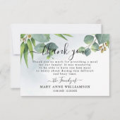 Eukalyptus Funerfood Danke-Karte Dankeskarte (Vorderseite)