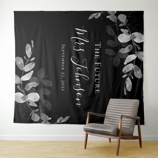 Eukalyptus Future Frau Brautparty Backdrop Wandteppich (Beispiel (Horizontal))