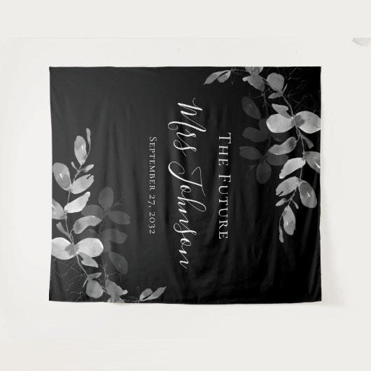 Eukalyptus Future Frau Brautparty Backdrop Wandteppich (Vorderseite (Horizontal))