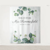 Eukalyptus Future Frau Foto Booth Hintergrund Wandteppich (Vorderseite)