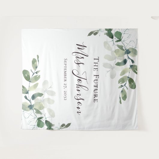 Eukalyptus Future Frau Foto Booth Hintergrund Wandteppich (Vorderseite (Horizontal))