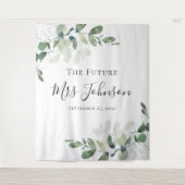 Eukalyptus Future Frau Foto Booth Hintergrund Wandteppich (Vorderseite)