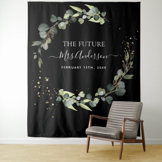 Eukalyptus Future Frau Foto Booth Hintergrund Wandteppich (Beispiel)
