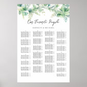 Eukalyptus Garden Hochzeit Alphabetisches Sitzen Poster (Vorne)