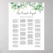 Eukalyptus Garden Hochzeit Alphabetisches Sitzen Poster (Vorne)