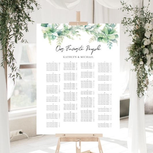 Eukalyptus Garden Hochzeit Alphabetisches Sitzen Poster