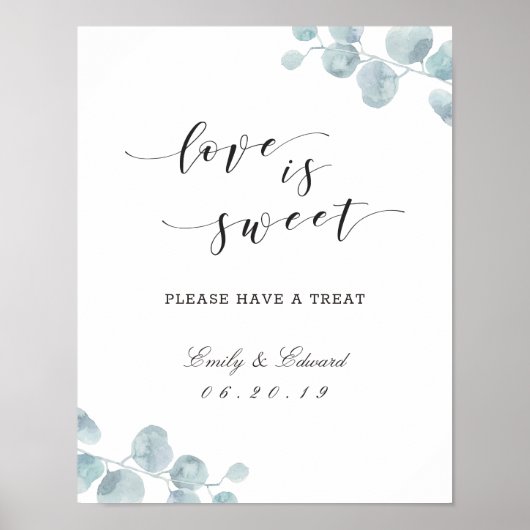 Eukalyptus Garden Hochzeitstorte Poster (Vorne)