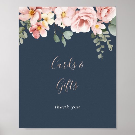 Eukalyptus Garden Rose Blumenkarten und Geschenke Poster (Vorne)