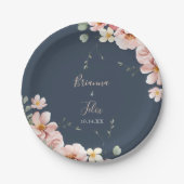 Eukalyptus Garden Rose Blumenkuchen Pappteller (Vorderseite)