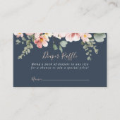 Eukalyptus Garden Rose Floral Diaper Raffel Ticket Begleitkarte (Vorderseite)