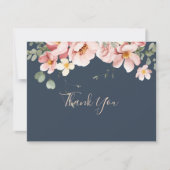 Eukalyptus Garden Rose Floral Flat Wedding Dankeskarte (Vorderseite)