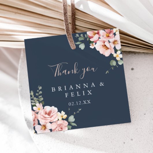 Eukalyptus Garden Rose Floral Wedding Geschenkanhänger