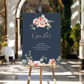 Eukalyptus Garden Rose Floral Wedding Open Bar Poster
