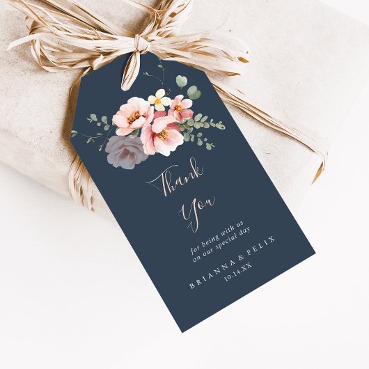 Eukalyptus Garden Rose Floral Wedding Vielen Dank Geschenkanhänger