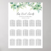 Eukalyptus Garden Wedding 15 Table Seating Charts Poster (Vorne)