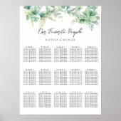 Eukalyptus Garden Wedding 15 Table Seating Charts Poster (Vorne)