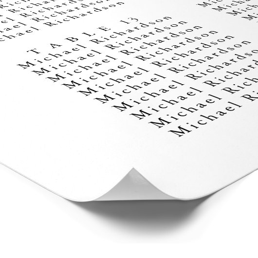 Eukalyptus Garden Wedding 16 Table Seating Charts Poster (Ecke)