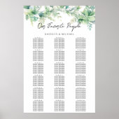 Eukalyptus Garden Wedding 18 Table Seating Charts Poster (Vorne)