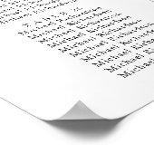 Eukalyptus Garden Wedding 30 Table Seating Charts Poster (Ecke)