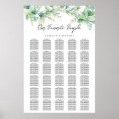 Eukalyptus Garden Wedding 30 Table Seating Charts Poster (Vorne)
