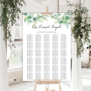 Eukalyptus Garden Wedding 30 Table Seating Charts Poster